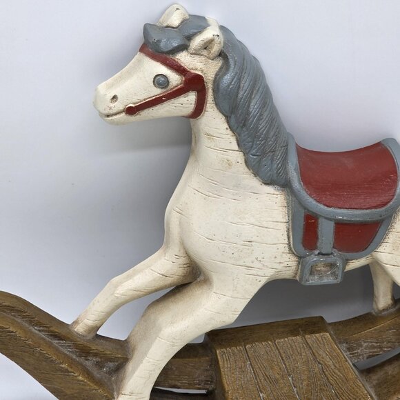 Vintage Burwood Rocking Horse Wall Decor Nursery Molded Plastic Hanging 1988 USA - Picture 2 of 8